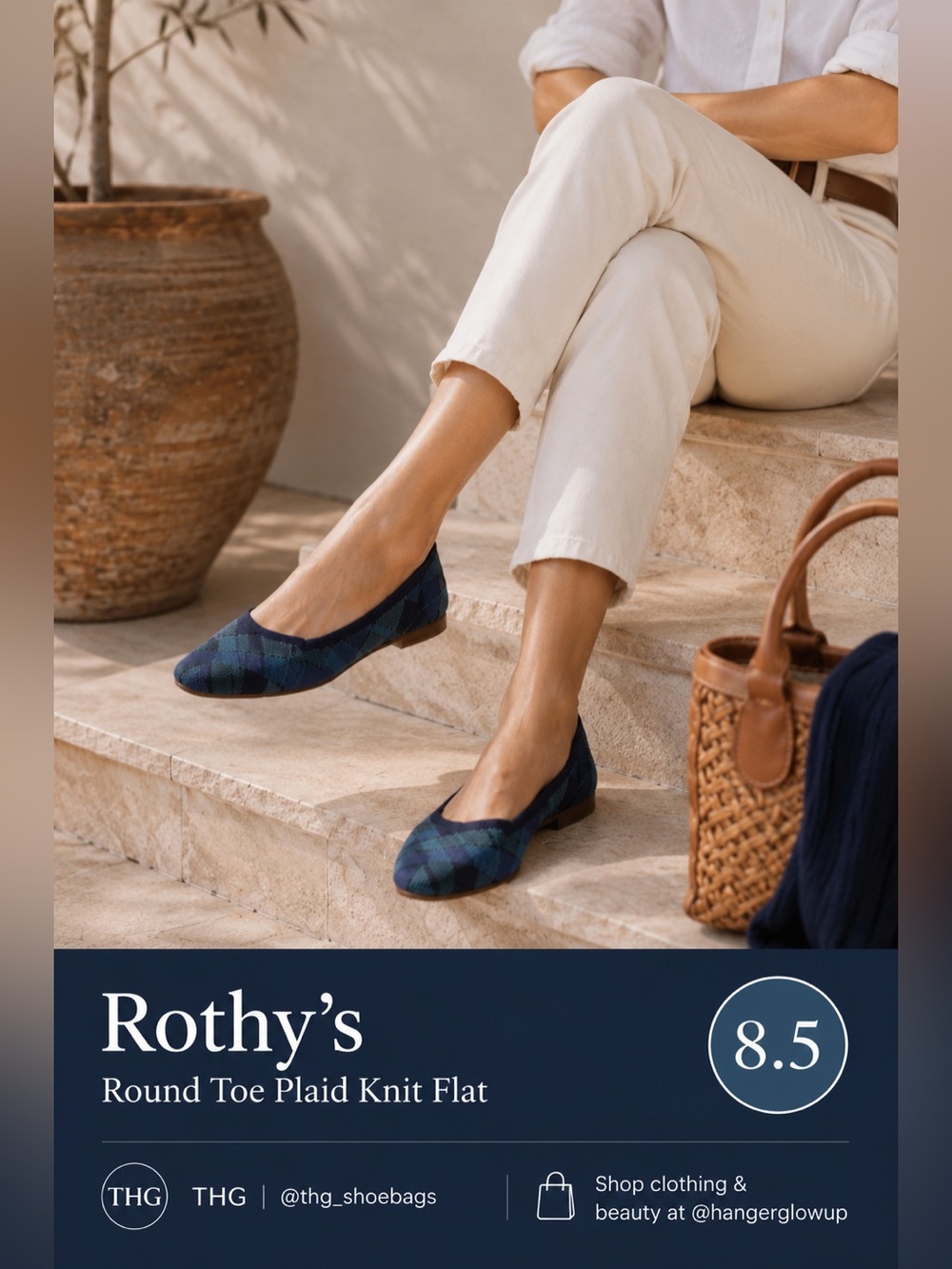 Rothy’s The Loafer Blue Camo Knit Flats Washable Comfort Shoes 8.5